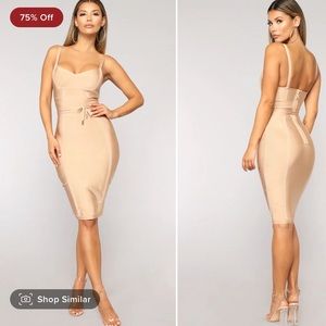 Cream Nude bandage dress
